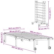 Рамка за легло без матрак Сгъваема бяла 80x200 cm Стомана