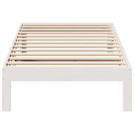 Рамка за легло без матрак, бял, 90x200 см, бор масив