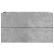 Комплект мебели за баня от 3 части бетонно сив инженерно дърво