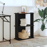 Библиотека 3 рафта черна 60x30x80 см инженерно дърво