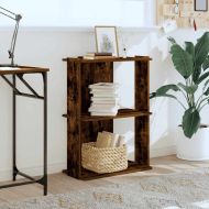 Библиотека 3 рафта опушен дъб 60x30x80 см инженерно дърво