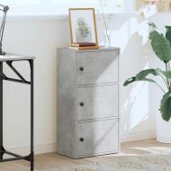 Библиотека, бетонно сива, 40x24x77 см, инженерно дърво