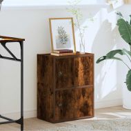 Библиотека, опушен дъб, 40x24x52 см, инженерно дърво