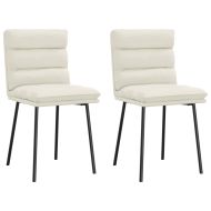 Трапезни столове, 2 бр, кремави, кадифе
