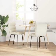 Трапезни столове, 2 бр, кремави, кадифе