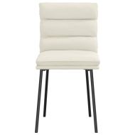 Трапезни столове, 2 бр, кремави, кадифе