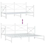 Дневна спалня с багажник без матрак Бяла 100x190 cm Стомана