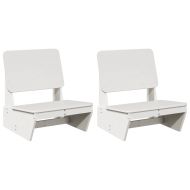 Градински столове 2 бр бели 60x64x70,5 см борово дърво масив