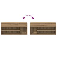 Пейка за обувки, дъб артизан, 102x30,5x45 см, инженерно дърво