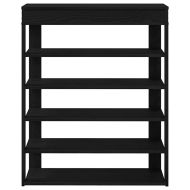 Етажерка за обувки, черна, 80x30x98 см, инженерно дърво