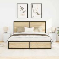 Нощни шкафчета с LED осветление 2 бр., бели 38x34x50 cm