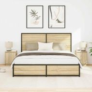 Нощни шкафчета с LED осветление 2 бр. дъб сонома 38x34x50 cm