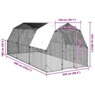 Пилешки подиум с покрив 2,5x6x2,25 м Поцинкована стомана