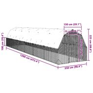Пилешки подиум с покрив 2,5x12x2,25 м Поцинкована стомана