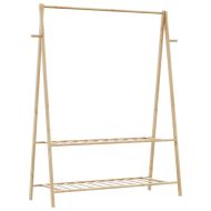 vidaXLL Закачалка за дрехи с рафтове 132x45,5x150,5 cm Бамбук