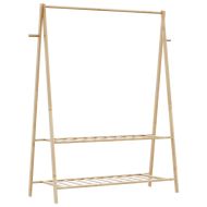 vidaXLL Закачалка за дрехи с рафтове 132x45,5x150,5 cm Бамбук
