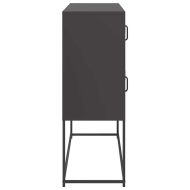 Бюфет, черен, 100,5x39x107 см, студеновалцувана стомана