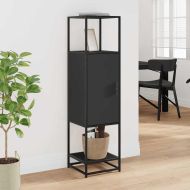 Висока дъска черна 35,5x35x139 cm Обработено дърво и метал