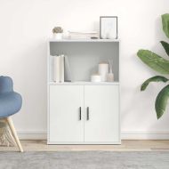 Шкаф за книги бял 60x24x85 cm Инженерна дървесина