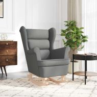 Люлеещ се стол Тъмно сив 74x90x102 cm плат