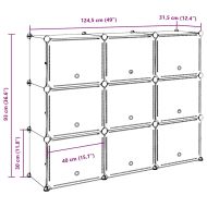 Органайзер за съхранение на кубчета с 9 кубчета и вратички