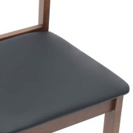 Трапезни столове с възглавници 2бр Кафяв масивна дървесина гума