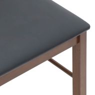 Трапезни столове с възглавници 2бр Кафяв масивна дървесина гума