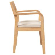 Трапезни столове с възглавници 2 бр Естествено масивно дърво