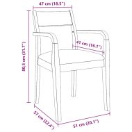 Трапезни столове с възглавници 2 бр Естествено масивно дърво