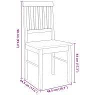 трапезни столове 2 бр. бяла масивна дървесина гума