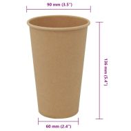 Хартиени чаши за кафе 1000 бр. 16oz 400ml Кафяво