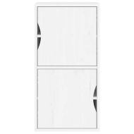 Страничен шкаф ODDA White 40x24x79 cm Масивна дървесина Бор