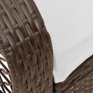 Градински люлеещ стол с възглавници кафяв полиратан