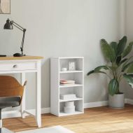 Страничен шкаф ODDA White 40x24x79 cm Масивна дървесина Бор