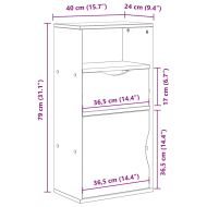 Страничен шкаф с чекмедже ODDA 40x24x79cm масивна дървесина бор