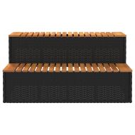 Стъпало за джакузи Black 100x50x50,5 cm Поли ратан