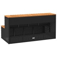Стъпало за джакузи Black 100x50x50,5 cm Поли ратан
