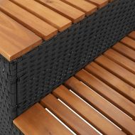 Стъпало за джакузи Black 100x50x50,5 cm Поли ратан