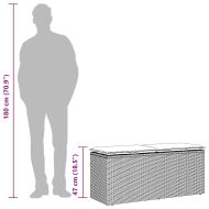 Градинска пейка с възглавница Бежова 110x40x44 cm Поли ратан