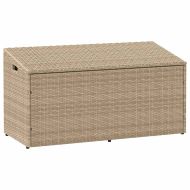 Кутия за съхранение в градината Бежова 110x50x58 cm Поли ратан