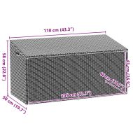 Кутия за съхранение в градината Бежова 110x50x58 cm Поли ратан