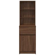 Нощно шкафче, кафяв дъб, 39x35x125 см, инженерно дърво