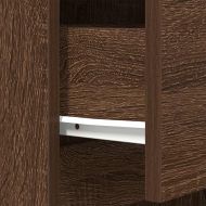 Нощно шкафче, кафяв дъб, 39x35x125 см, инженерно дърво