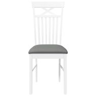 Трапезни столове с възглавници 2 бр Бяла масивна дървесина гума