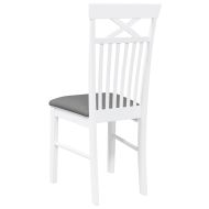 Трапезни столове с възглавници 2 бр Бяла масивна дървесина гума