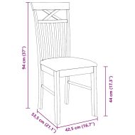 Трапезни столове с възглавници 2 бр Бяла масивна дървесина гума