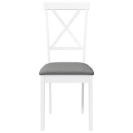 Трапезни столове с възглавници 2 бр Бяла масивна дървесина гума