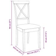 Трапезни столове с възглавници 2 бр Бяла масивна дървесина гума