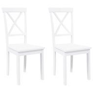 трапезни столове 2 бр. бяла масивна дървесина гума