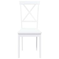 трапезни столове 2 бр. бяла масивна дървесина гума